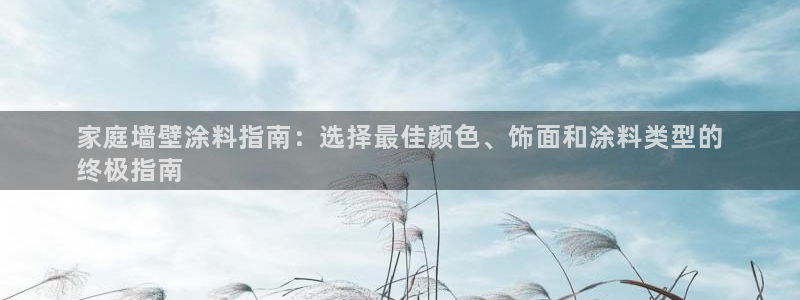 和记h8：家庭墙壁涂料指南：选择最佳颜色、饰面和涂料类型的
终极指南