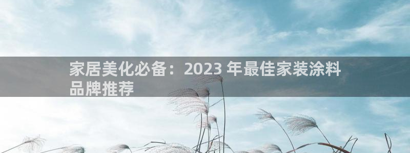 和记H88：家居美化必备：2023 年最佳家装涂料
品牌推荐